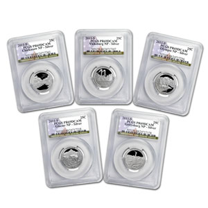 2011 USA Silver Quarter ATB 5-Coin Set PR-69DCAM